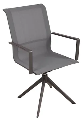 Produktbild von Gartenstuhl EMMA 2er Set - Kunststoff Anthrazit 95x54x63cm | Drehstuhl Essstuhl Terrassenstuhl