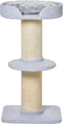 Produktbild von Kratzbaum, Belastbarkeit 30kg, Spielbaum mit Kratzstamm, Plattform, Sisal, Hellblau, 45x45x91cm
