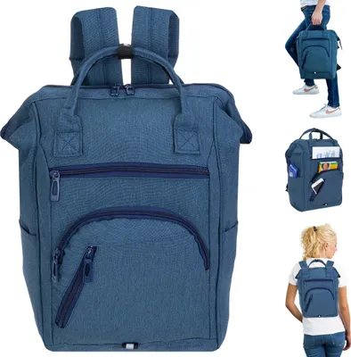 Produktbild von Rucksack Damen Herren Elephant Finn New Damenrucksack Freizeitrucksack Büro Sport Freizeit backpack Polster Innenfach A4 Klappöffnung 12830 DUNKELBLAU / Blau + Schlüsseletui