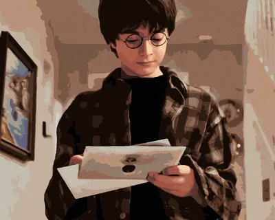 Obrázok produktu pre Zuty - Maľovanie podľa čísel - HARRY POTTER OBDRŽAL DOPIS Z RHOKFORTHU, 40x50 cm, vypnuté plátno na rám