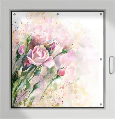 Produktbild von Wallario Lichtschutzbild, Dekorativer Sichtschutz Sonnenschutz 96 x 100 cm mit Motiv: Abstraktes Blumenbuket - Verdunklung ohne Bohren