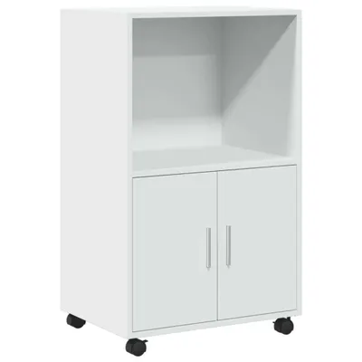 Obrázek produktu pro Skříňka na kolečkách bílá 55 x 40 x 91 cm kompozitní dřevo