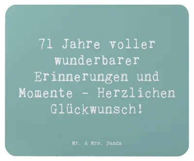 Produktbild von Mr. & Mrs. Panda Mouse Pad Spruch 71. Geburtstag Erinnerungen - Meeresbrise - Geschenk, Alter, mauspad laptop, Geburtstagsgeschenk, siebzigste, Mousepad, mousematte