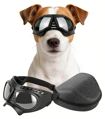 Produktbild von Sonnenbrille für Hunde mit verstellbaren Bändern, Schutz vor UV-Strahlung