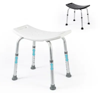 Immagine prodotto di Sgabello per doccia - Alluminio - 7 altezze - Antiscivolo - Fino a 100 kg