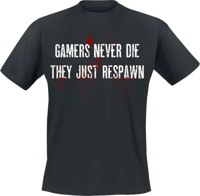 Produktbild von Gaming-Sprüche T-Shirt Herren Gamers Never Die schwarz S