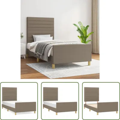 Produktbild von The Living Store Bettgestell mit Kopfteil Taupe 90x200 cm Stoff