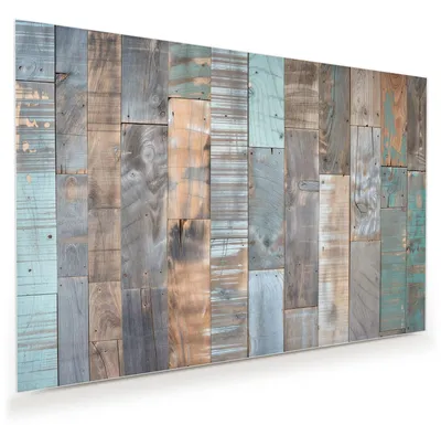 Produktbild von Glasbild 45x30cm in XXL für Wohnzimmer, Schlafzimmer Motiv Holzplanken Vintage