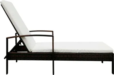 Produktbild von vidaXL Sonnenliege mit Auflage Poly Rattan Braun