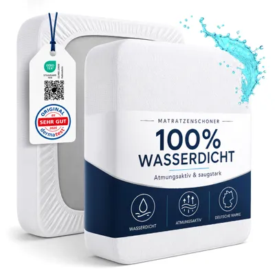 Produktbild von Matratzenschoner 90x200 cm – Wasserdicht, Leise, Waschbar & mit Eckgummis