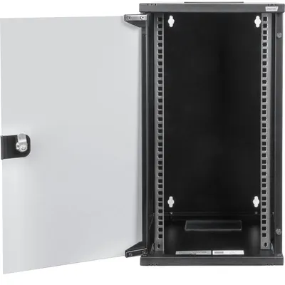 Produktbild von Digitus Wandgehäuse 254 mm (10") - 312x300 mm (BxT), Wandmontiertes Regal, 12U, 30 kg, Sperrschloss, Schwarz