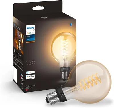Zdjęcie produktu dla Philips Hue White Inteligentna żarówka G93 E27 kula, Inteligentne żarówki, Bluetooth/Zigbee, Czarny, Szary, LED, E27, G93
