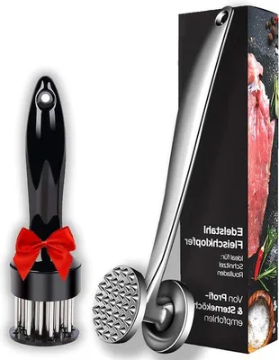 Produktbild von Edelstahl Fleischhammer robust für Steak, Hühnchen, Fisch, 2-teilig