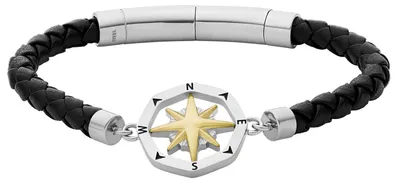 Produktbild von Fossil Herren Armband Leder mit Edelstahl silber JF04226998