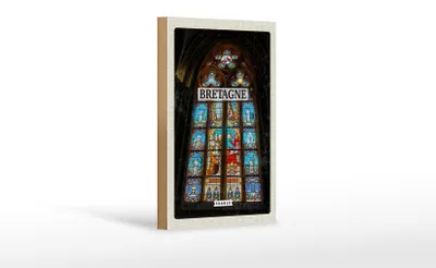 Produktbild von Holzschild Reise 12x18 cm Bretagne France Kapelle Reiseziel