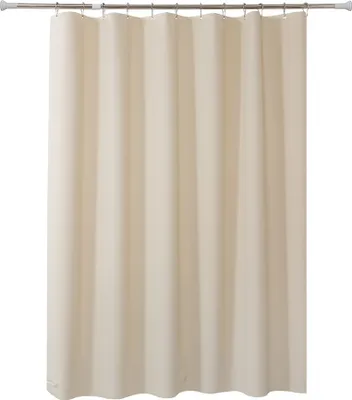 Produktbild von Duschvorhang Beige, schimmelresistent, antibakteriell, Badezimmervorhänge mit Haken, wasserdicht, 180 x 180 cm