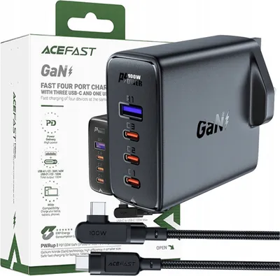Produktbild von ACEFAST A40, Drinnen, AC, 2 m, Schwarz