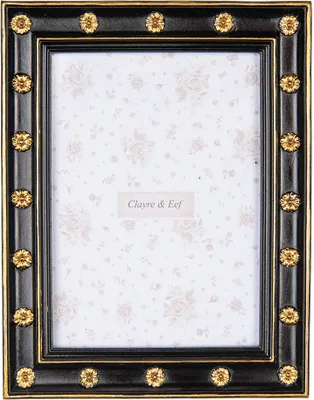 Image de Clayre & Eef Cadre photo 13x18 cm noir doré plastique