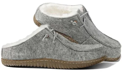 Produktbild von Fellhof Uniko Filz Herren Lammfell-Pantoffel mit Filz-Obermaterial Grau/Melange, 3543-4 - Gr. 40