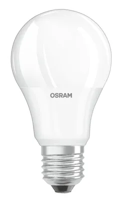 A white LED light bulb with a silver screw base, shown against a white background. The brand name 'OSRAM' is visible on the bulb.