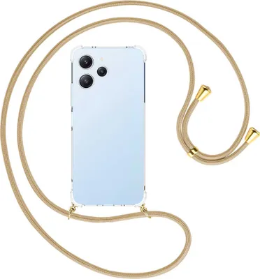 Produktbild von Handykette Backcover-Schutzhülle mit Band (Metall goldfarben) für Xiaomi Redmi 12 (6.79'') - caramel