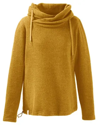 Produktbild von Damen Pullover Kusa aus Wolle mit Oversize-Kapuze, wasserabweisend, curry, Größe S