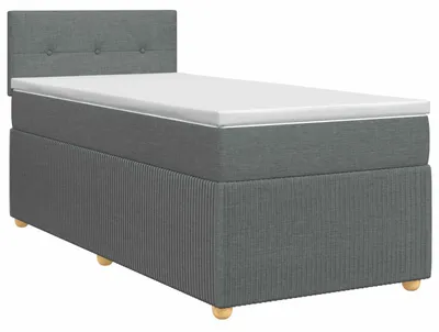 Immagine prodotto di Letto a molle con materasso grigio scuro 90 x 200 cm in tessuto