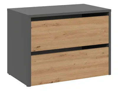 Image de Meuble à chaussures avec portes rabattables TANEL – chêne artisan / anthracite
