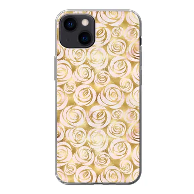 Produktbild von MuchoWow® Handyhülle Schutzhülle Hülle für iPhone 13 Marmor - Gold - Rosen - Muster Silikon Softcase Handy Hülle - Karteninhaber