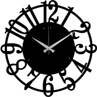 Produktbild von Opviq, Metal Wall Clock 15 - Black, Wanduhren, Schwarz, Metall, 48 x 48 cm