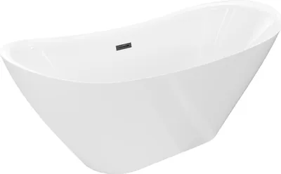 Image de Mexen Lotos baignoire autoportante 150 x 75 cm, blanche, trop-plein noir - 52051507700-70