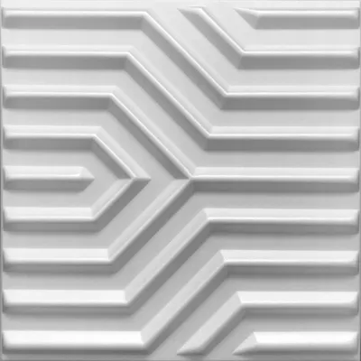 Immagine prodotto di DECCART | Pannelli da parete 3D ZigZak | Pannelli decorativi da parete in polistirolo | 50 x 50 cm | 8 pezzi / 2 m² | Stile geometrico moderno
