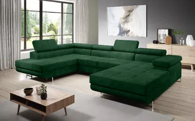 Produktbild von FurMeb24 - Ecksofa MANDANA U - RECHTE SEITE , Sofa mit  Bettk€sten und Schlaffunktion - KRONOS 19