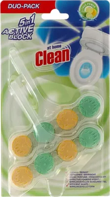 Produktbild von At Home - Clean - Toilettenstein - 5in1 Aktiv - Citrus Power - Neutralisiert & Reinigt - 2 Steine - 1 Stück