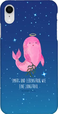 Produktbild von Mr. & Mrs. Panda Iphone XR Handyhülle Sternzeichen Jungfrau - Sternenhimmel Blau - Geschenk, Meerjungfrau, Jungfer, Geburtstag September, Premium Kunststoff, Handy Case