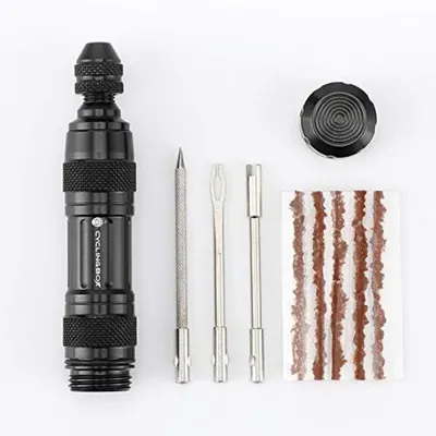 Immagine prodotto di Kit di riparazione per pneumatici tubeless, set di attrezzi per bicicletta con 5 elastici di gomma e 3 punte