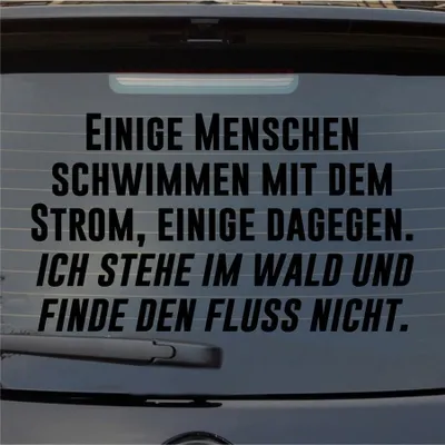 Produktbild von Heckscheibenaufkleber Menschen schwimmen mit dem Strom, einige dagegen. 55x31 cm Schwarz Matt Auto Aufkleber Sticker