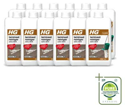 Produktbild von 12 x HG Laminaat-, Vinyl- & PVC-Reiniger Extra Sterk - 1 l - Großpackung - 12 Stücke