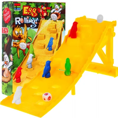 Produktbild von Brettspiel „Fallendes Ei“ für Kinder ab 3 Jahren Vogelrennen + 4 Spielfiguren + Würfel + Eierfigur