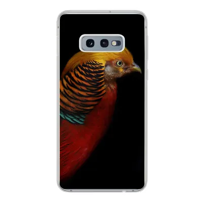 Produktbild von MuchoWow® Handyhülle Schutzhülle Hülle für Samsung Galaxy S10e Vogel - Federn - Schwarz - Porträt Silikon Softcase Handy Hülle