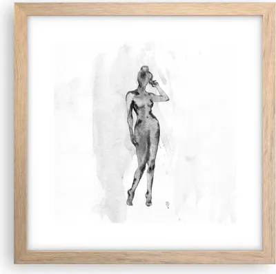 Produktbild von Gerahmtes Poster - Rahmen in heller Eiche - Nacktheit Frau Körper - 30x30 cm - Wand Bild - Wanddeko - Wandbilder - Kunstposter - Wandposter - Bilderrahmen - Bilder - Kunstdruck - P2NAC30x30-5075