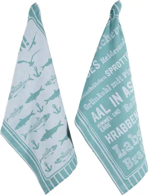 Produktbild von PAD Geschirrtuch HEIMAT 2-er pack 50 x 70 cm in mehreren Farben, FARBE:aqua