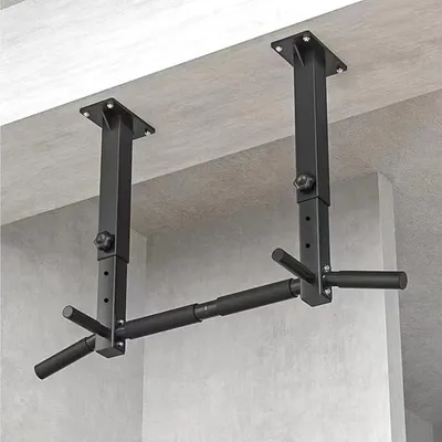 Immagine prodotto di Sbarra per trazioni da montare a soffitto, sbarra per trazioni da parete con altezza regolabile, sistema di allenamento domestico con supporto per sacco da boxe