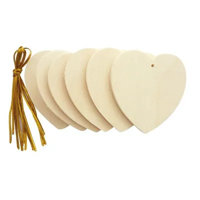 Immagine prodotto di Cuori in legno da appendere, 6 cm