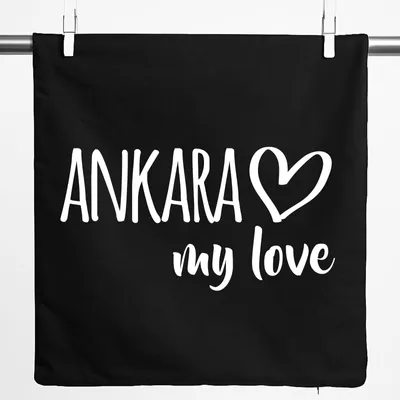 Produktbild von Huuraa Kissenbezug Ankara my love 40x40cm Black Baumwolle Dekokissenbezug Geschenkidee
