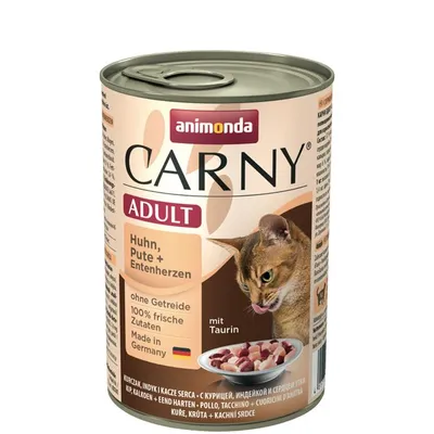 Produktbild von ANIMONDA Carny Adult Chicken  turkey  duck hearts - nassfutter für Katzen - 400g