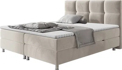 Produktbild von MIRJAN24 Boxspringbett Dave, Stilvoll Doppelbett mit zwei Bettkästen, Matratze und Topper (Farbe: Fresh 1, Größe: 180x200 cm)