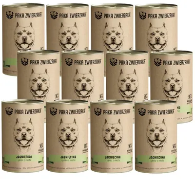 Zdjęcie produktu dla Mokra karma dla psa Paka Zwierzaka Jagnięcina i jabłko z miętą 12x400g
