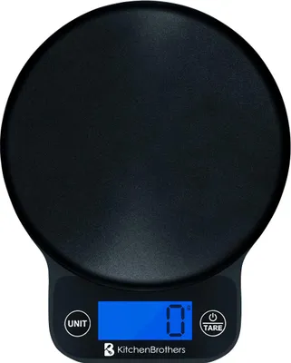 Produktbild von KitchenBrothers Küchenwaage - Digitale Küchenwaage - 1 g bis 6 kg - Tara-Funktion - Schwarz