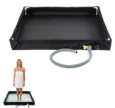 Image de Douche de camping avec bac de douche pliable - 80 x 80 cm, étanche et portable